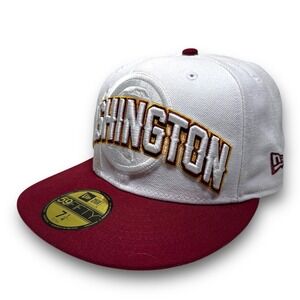 New Era 59Fifty Washington Redskins 2012 NFL Draft Fitted Hat 7 1/4 White NWT